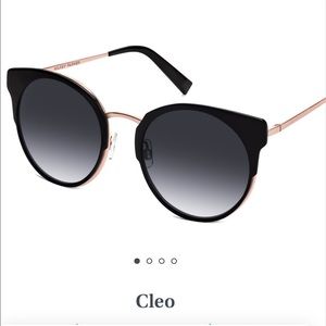Warby Parker Cleo Sunglasses Jet Black Rose Gold